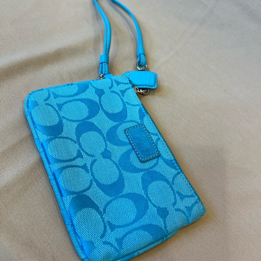Coach blue Signature Wristlet